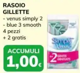 Basko Rasoio gillette venus simply 2, blue 3 smooth offerta