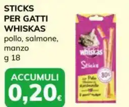 Basko Sticks per gatti whiskas pollo, salmone, manzo offerta