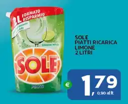 Extra Supermercati Sole piatti ricarica limone offerta