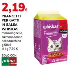 Basko Pranzetti per gatti in salsa whiskas manzo/agnello, salmone/tonno, pollo/tacchino offerta