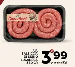Extra Supermercati Aia salsiccia di suino luganega offerta