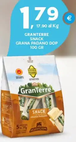 Extra Supermercati Granterre snack grana padano dop offerta