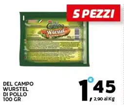 Extra Supermercati Del campo wurstel di pollo offerta