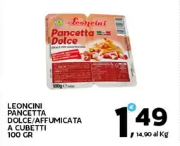 Extra Supermercati Leoncini pancetta dolce/affumicata a cubetti offerta