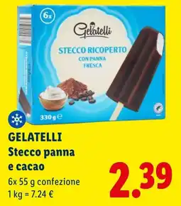 Lidl GELATELLI Stecco panna e cacao offerta