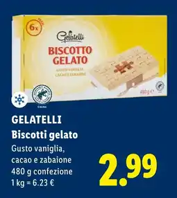 Lidl GELATELLI Biscotti gelato offerta