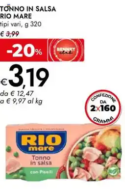Bennet Tonno in salsa RIO MARE offerta