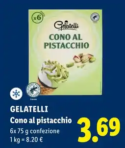 Lidl GELATELLI Cono al pistacchio offerta