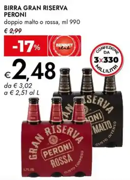 Bennet Birra gran riserva PERONI offerta