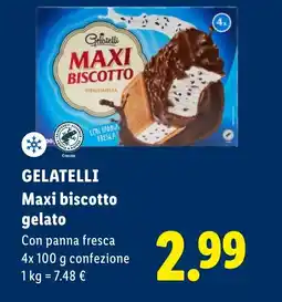 Lidl GELATELLI Maxi biscotto gelato offerta