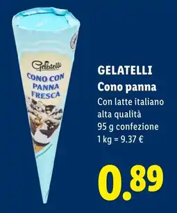 Lidl GELATELLI Cono panna offerta