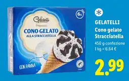 Lidl GELATELLI Cono gelato Stracciatella offerta