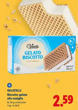 Lidl GELATELLI Biscotto-gelato alla vaniglia offerta