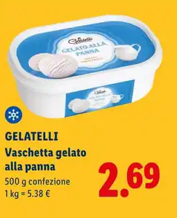Lidl GELATELLI Vaschetta gelato alla panna offerta