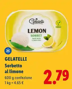 Lidl GELATELLI Sorbetto al limone offerta
