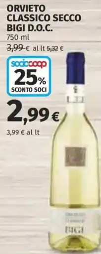 Coop Superstore Orvieto classico secco BIGI D.O.C. offerta