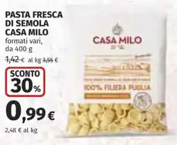Coop Superstore Pasta fresca di semola CASA MILO offerta