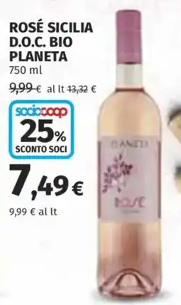 Coop Superstore Rosé sicilia D.O.C. BIO PLANETA offerta