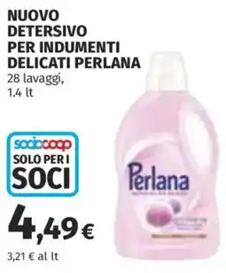Coop Superstore Nuovo detersivo per indumenti delicati PERLANA offerta