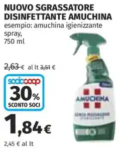 Coop Superstore Nuovo sgrassatore disinfettante AMUCHINA offerta