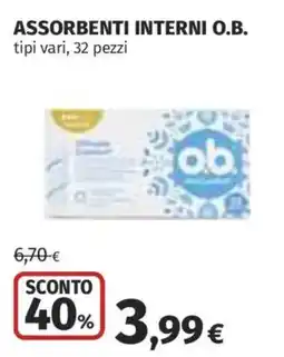 Coop Superstore Assorbenti interni O.B. offerta