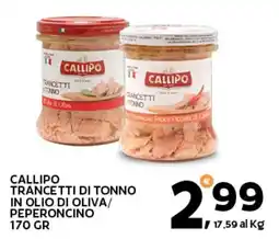 Extra Supermercati Callipo trancetti di tonno in olio di oliva/ peperoncino offerta
