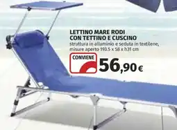 Coop Superstore Lettino mare r con tettino e cuscino odi offerta