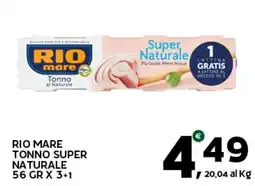 Extra Supermercati Rio mare tonno super naturale offerta