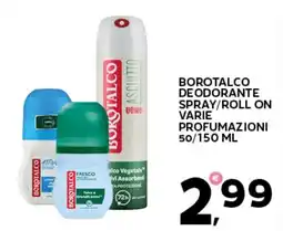 Extra Supermercati Borotalco deodorante spray/roll on offerta