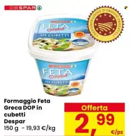 Despar Formaggio Feta Greca DOP in cubetti Despar offerta