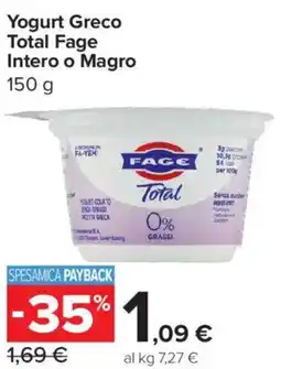 Carrefour Express Yogurt Greco Total Fage Intero o Magro offerta