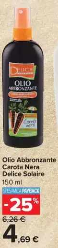 Carrefour Express Olio Abbronzante Carota Nera Delice Solaire offerta