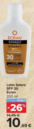 Carrefour Express Latte Solare SFP 30 Ecran offerta