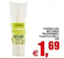 Pewex Consilia s/s bicchieri trasparenti plastica 200cc offerta