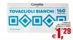 Pewex Consilia 160 tovaglioli bianchi 1v 33x33 offerta