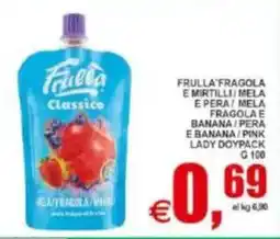 Pewex Frulla fragola e mirtilli mela e pera/ mela fragola e banana/pera e banana/pink lady doypack offerta