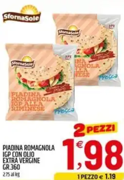 Ard Discount Piadina romagnola igp con olio extra vergine offerta