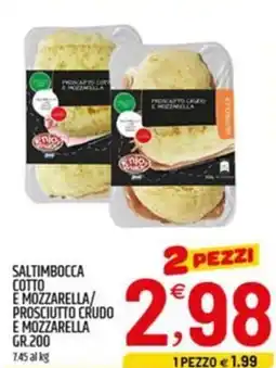 Ard Discount Saltimbocca cotto e mozzarella prosciutto crudo e mozzarella offerta
