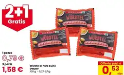 Eurospar Würstel di Puro Suino Despar offerta