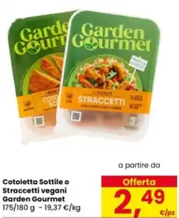 Eurospar Cotoletta Sottile o Straccetti vegani Garden Gourmet offerta