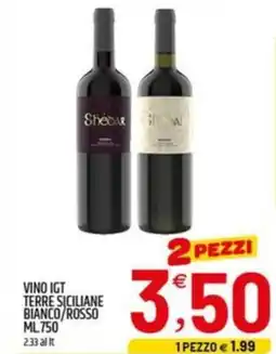 Ard Discount Vino igt terre siciliane bianco/rosso offerta