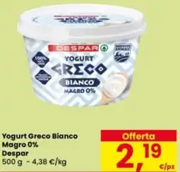 Eurospar Yogurt Greco Bianco Magro 0% Despar offerta