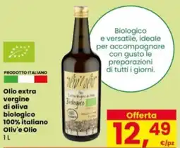 Eurospar Olio extra vergine di oliva biologico 100% italiano Oliv'e Olio offerta