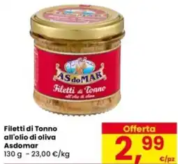 Eurospar Filetti di Tonno all'olio di oliva Asdomar offerta
