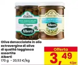 Eurospar Olive denocciolate in olio extravergine di oliva di qualità taggiasca assortite Alberti offerta