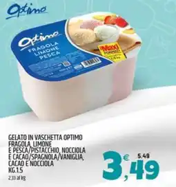 Ard Discount Gelato in vaschetta optimo fragola limone e pesca/pistacchio, nocciola e cacao/spagnola/vaniglia, cacao e nocciola offerta