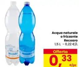 Eurospar Acqua naturale o frizzante Recoaro offerta