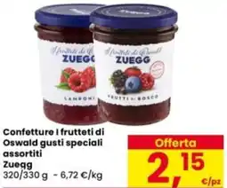 Eurospar Confetture I frutteti di Oswald gusti speciali Zuegg offerta