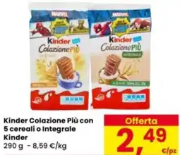 Eurospar Kinder Colazione Più con 5 cereali o Integrale Kinder offerta