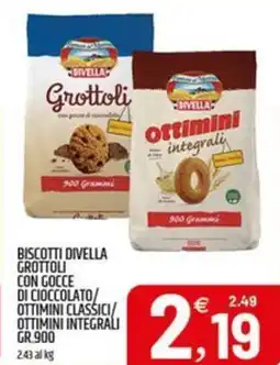 Ard Discount Biscotti divella grottoli con gocce di cioccolato/ ottimini classici/ ottimini integrali offerta